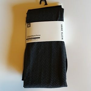 Anne Klein 2 pairs opaque tights NWT
